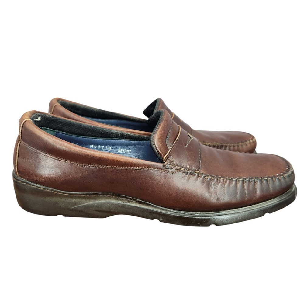 Bruno‎ Magli Penny Loafers Mens 10 M Bologna Brown Leather Slip On Shoes Italy